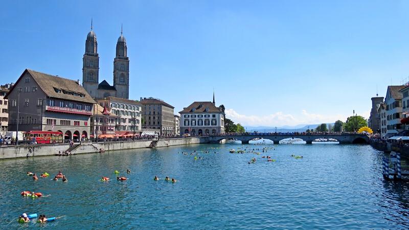 Séjour linguistique Suisse, Zurich, Natation sur la Limmat