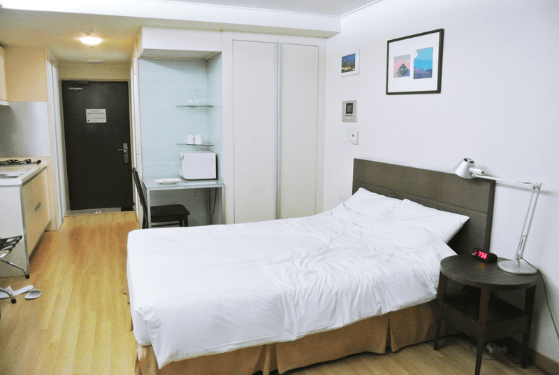Sprachaufenthalt Korea, Busan - Lexis Korea Busan - Accommodation - Mini Studio - Bett