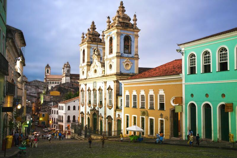 church or iglesias rosario dos pretos in pelourinho area in the beautiful city of salvador in bahia state brazil