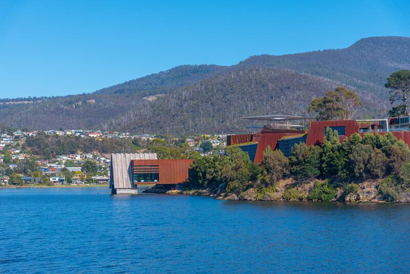 MONA – museum of Old and New Art situated at Berriedale bay of river Derwent in Hobart, Australia