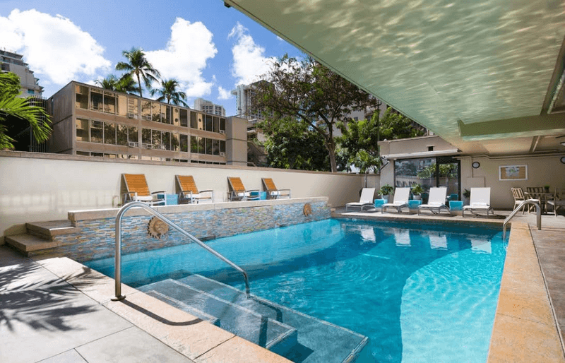 Sprachaufenthalt USA, Hawaii - IIE - Accommodation - Apartment Ohia - Pool