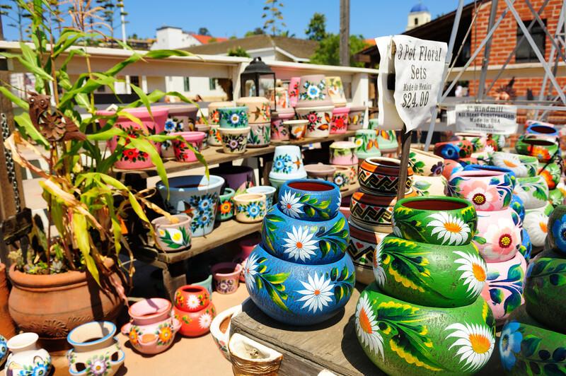 SAN DIEGO, USA - JULY 30,2013:Colorful pottery in Old Town of San Diego, California,USA.