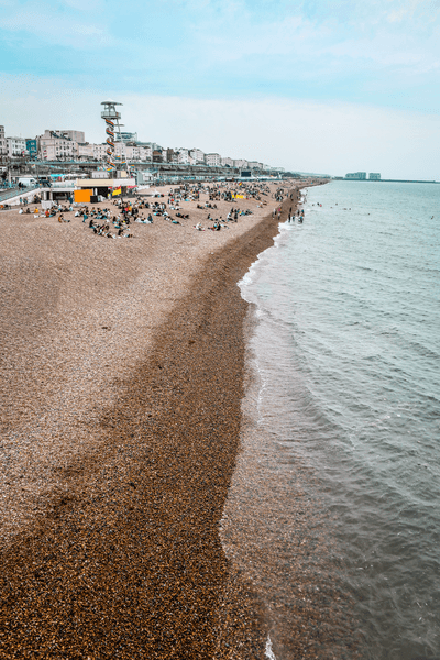 Busy Tourist Attractive Beaches In Brighton, UK