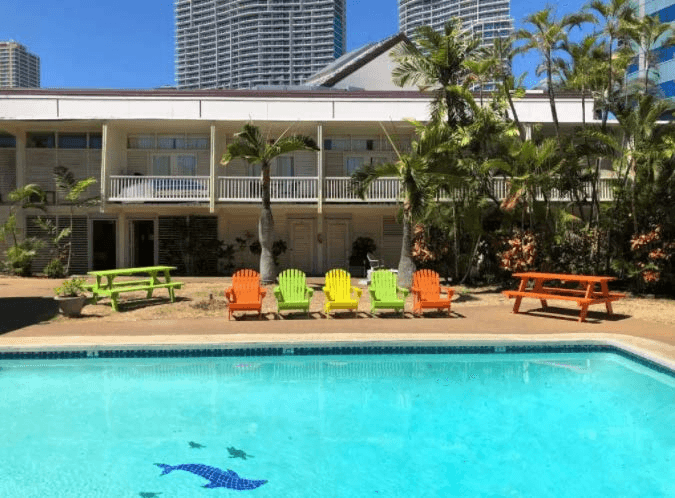Sprachaufenthalt USA, Hawaii - IIE - Accommodation - Apartment Pagoda Waikiki - Pool