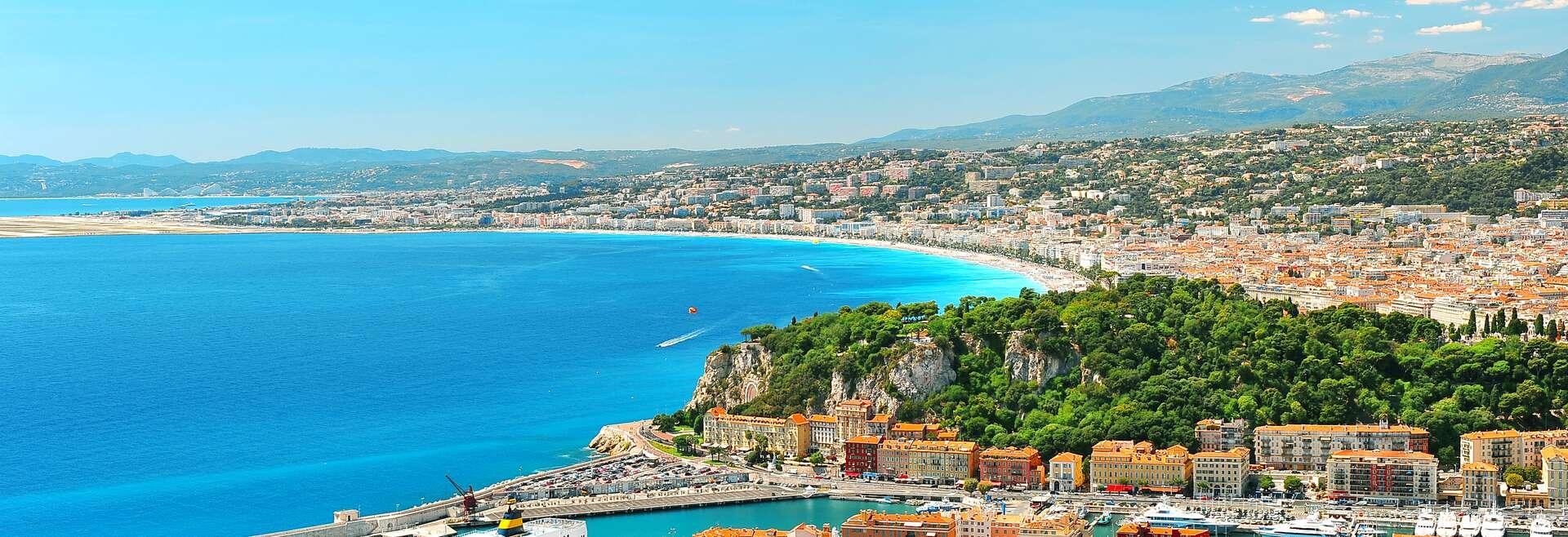 Panoramic view of Nice, Mediterranean Sea, France, French riviera